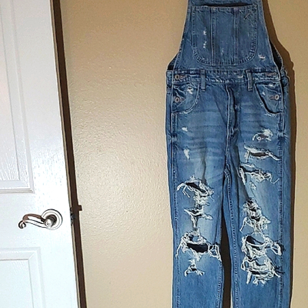 American Eagle Outfitters Blue Denim Overalls